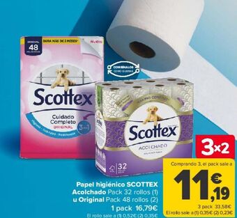 Carrefour Papel higiénico scottex acolchado u original oferta
