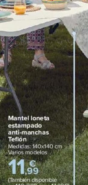 Carrefour Mantel loneta estampado anti-manchas teflón oferta