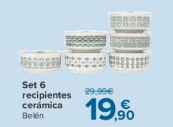 Carrefour Set 6 recipientes cerámica oferta