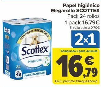 Carrefour Papel higiénico megarollo scottex oferta