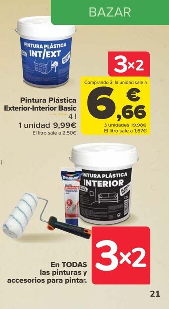 Carrefour Pintura plástica exterior-interior basic oferta