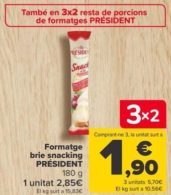 Carrefour Queso brie snacking président oferta