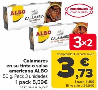 Carrefour Calamares en su tinta o salsa americana albo oferta