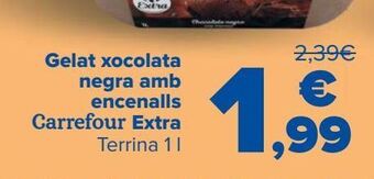 Carrefour Helado chocolate negro con virutas carrefour extra, tarrina oferta