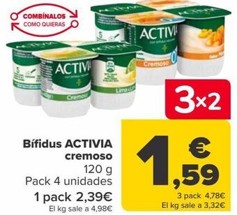 Carrefour Bífidus activia cremoso oferta