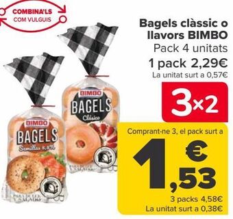 Carrefour Bagels clásico o semillas bimbo oferta