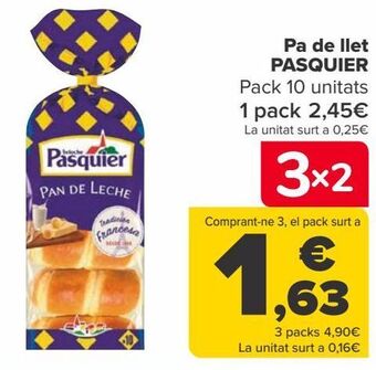 Carrefour Pan de leche pasquier oferta