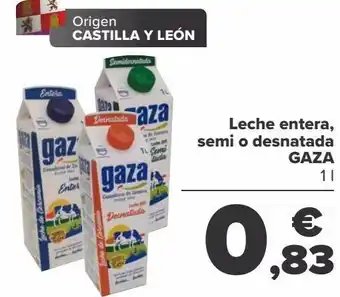 Carrefour Leche entera, semi o desnatada gaza oferta