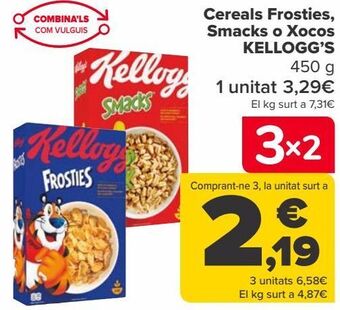 Carrefour Cereales frosties, smack o chocos kellogg's oferta
