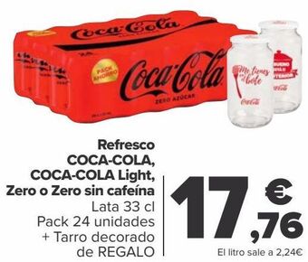 Carrefour Refresco coca-cola, coca-cola light, zero o zero sin cafeína oferta