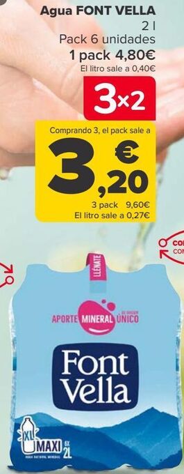 Carrefour Agua font vella oferta