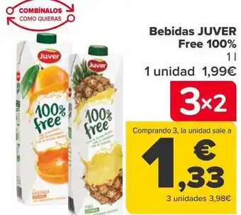 Carrefour Bebidas juver free 100% oferta