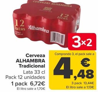Carrefour Cerveza alhambra tradicional oferta