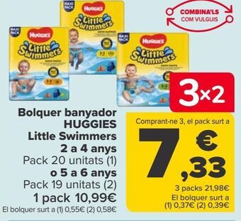 Carrefour Pañal bañador huggies little swimmers 2 a 4 años o 5 a 6 años oferta