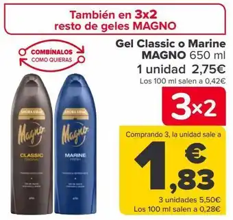 Carrefour Gel classic o marine magno oferta