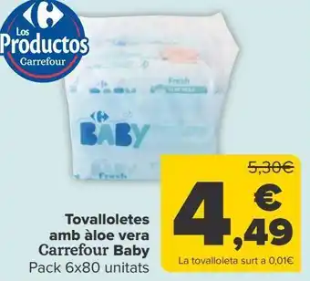 Carrefour Toallitas con aloe vera carrefour baby oferta