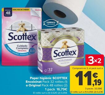 Carrefour Papel higiénico scottex acolchado u original oferta