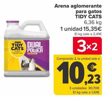 Carrefour Arena aglomerante para gatos tidy cats oferta