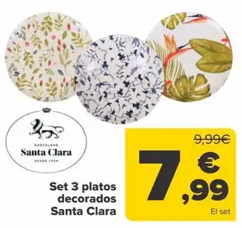 Carrefour Set 3 platos decorados santa clara oferta