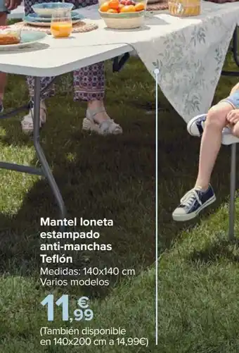 Carrefour Mantel loneta estampado anti-manchas teflón oferta
