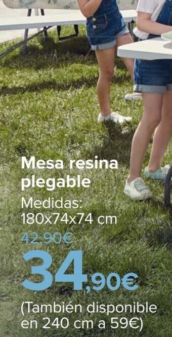 Carrefour Mesa resina plegable oferta