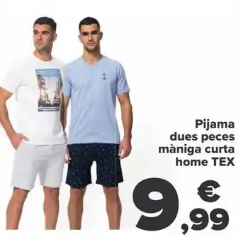 Carrefour Pijama dos piezas manga corta hombre tex oferta