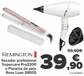 Carrefour Remington secador profesional supercare pro2200 o plancha de pelo rose luxe s9505 oferta