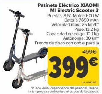 Carrefour Patinete eléctrico xiaomi mi electric scooter 3 oferta