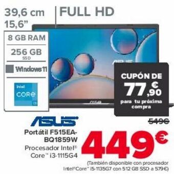 Carrefour Asus portátil f515ea-bq1859w oferta