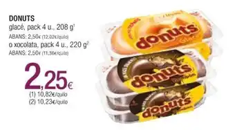 Condis Donuts Glacé, Pack 4 u., 208 g o Xocolata, pack 4 u., 220 g oferta