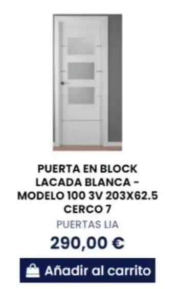 Bricolaje Soriano Puerta En Block Lacada Blanca - Modelo 100 3V 203 x 62.5 Cerco 7 oferta