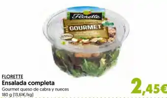 Hiper Usera Florette Ensalada Completa Gourmet Queso de Cabra y Nueces 180 g oferta