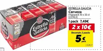 Hiper Usera Estrella Galicia Cerveza Frigopack 10 x 33 cl Llevando 2 Packs oferta