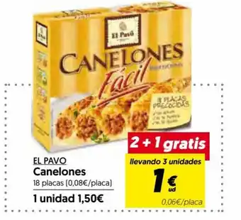 Hiper Usera El Pavo Canelones 18 Placas Llevando 3 Unidades oferta