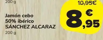 Carrefour Market Jamón cebo 50% ibérico sánchez alcaraz oferta