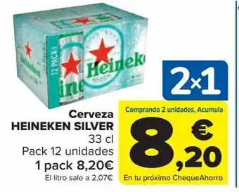 Carrefour Market Cerveza heineken silver oferta