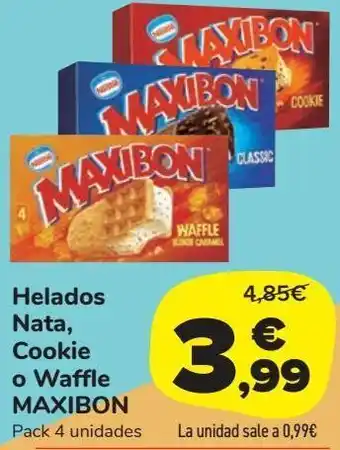 Carrefour Market Helados nata, cookie o waffle maxibon oferta