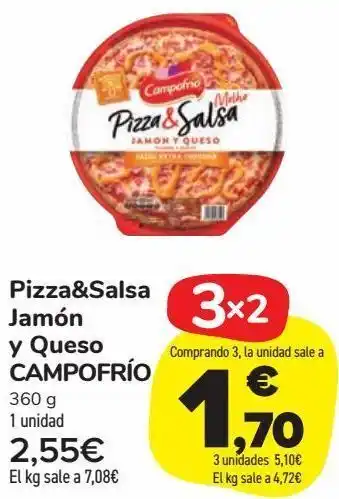 Carrefour Market Pizza&salsa jamón y queso campofrío oferta