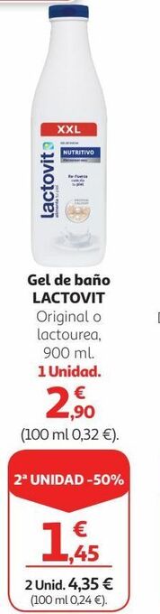 Alcampo Gel de baño lactovit oferta