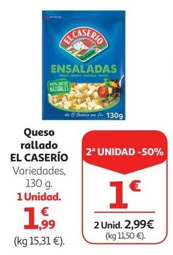 Alcampo Queso rallado el caserío oferta