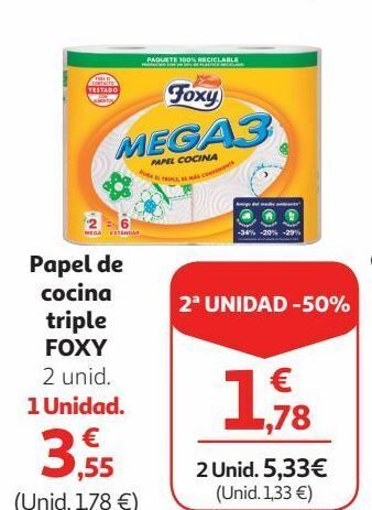 Alcampo Papel de cocina foxy oferta