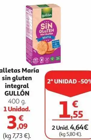 Alcampo Galletas sin gluten gullón oferta