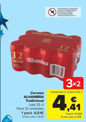 Carrefour Cerveza alhambra tradicional oferta