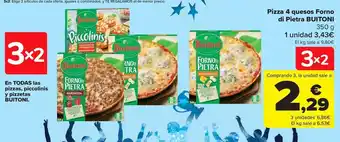 Carrefour Pizza 4 quesos forno di pietra buitoni oferta