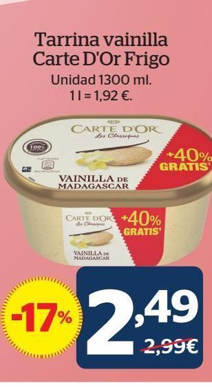 La Sirena Tarrina de helado oferta