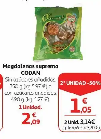 Alcampo Magdalenas codan oferta