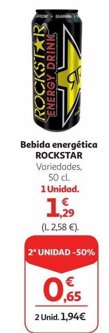 Alcampo Bebida energética rockstar oferta