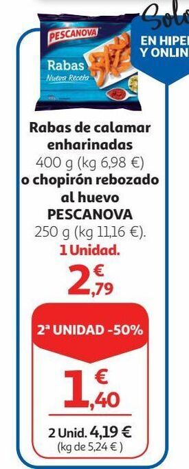 Alcampo Rabas pescanova oferta