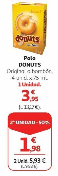 Alcampo Helados donuts oferta