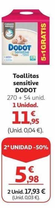 Alcampo Toallitas húmedas para bebé dodot oferta